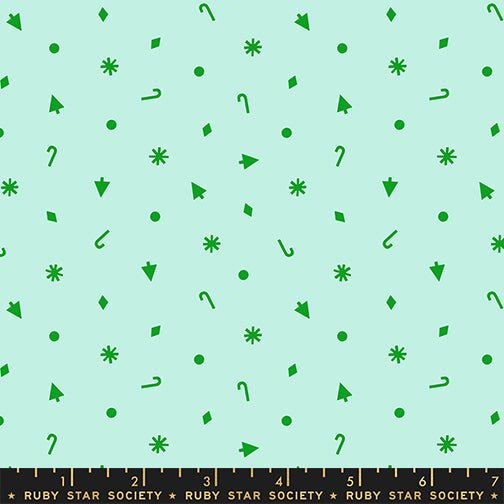 PRE - ORDER Merry Happy by Kimberly Kight - Christmas Confetti RS3103 18 - Mint - Half Yard - May 2026 - Modern Fabric Shoppe