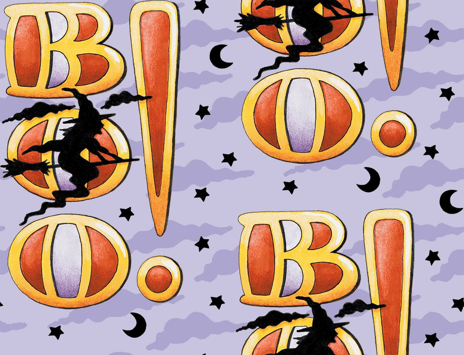 PRE - Order Moonlit Mischief by Mary Engelbreit - Boo! PWMY044.LILAC - Half Yard May 2026 - Modern Fabric Shoppe