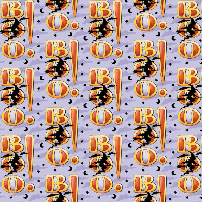 PRE - Order Moonlit Mischief by Mary Engelbreit - Boo! PWMY044.LILAC - Half Yard May 2026 - Modern Fabric Shoppe