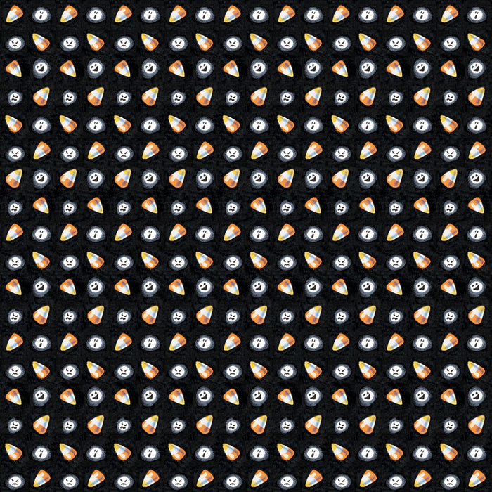 PRE - Order Moonlit Mischief by Mary Engelbreit - Candy Corn Ghouls PWMY045.BLACK - Half Yard May 2026 - Modern Fabric Shoppe