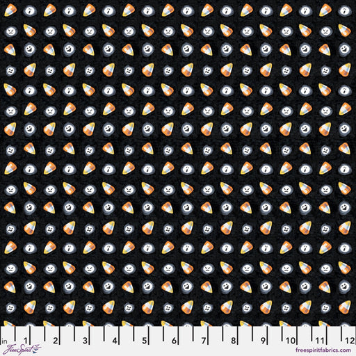 PRE - Order Moonlit Mischief by Mary Engelbreit - Candy Corn Ghouls PWMY045.BLACK - Half Yard May 2026 - Modern Fabric Shoppe
