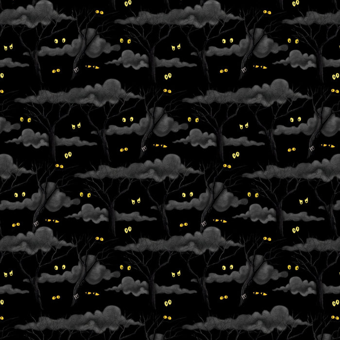 PRE - Order Moonlit Mischief by Mary Engelbreit - Eerie Night Forest PWMY049.BLACK - Half Yard May 2026 - Modern Fabric Shoppe