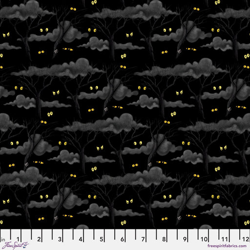 PRE - Order Moonlit Mischief by Mary Engelbreit - Eerie Night Forest PWMY049.BLACK - Half Yard May 2026 - Modern Fabric Shoppe