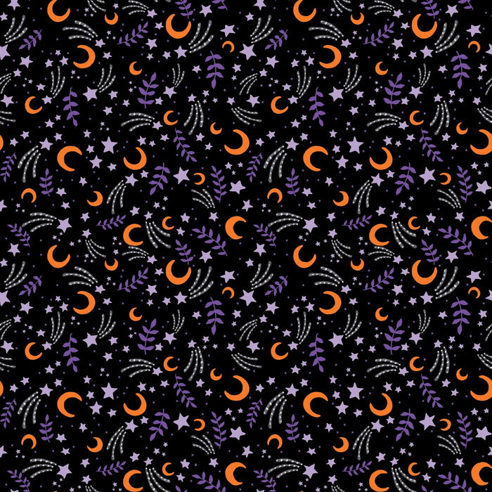 PRE - Order Moonlit Mischief by Mary Engelbreit - October Sky PWMY051.BLACK - Half Yard May 2026 - Modern Fabric Shoppe