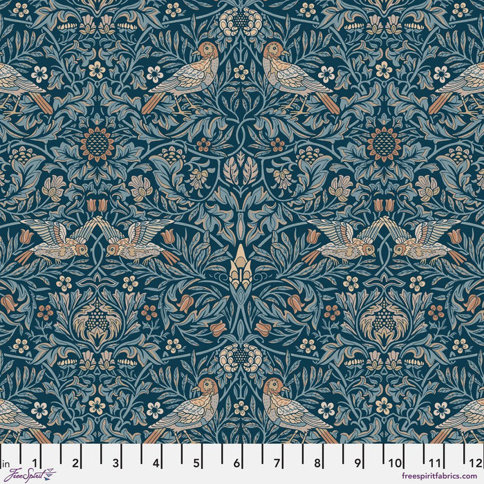 PRE - Order Morris & Company - Emery Walker's House - Bird PWWM097.WEBBSBLUE - Half Yard - Modern Fabric Shoppe