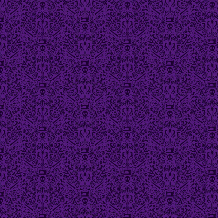 PRE - Order Mr. Bone Sews by Kimberlee Deers Moore - Damask 91080 - 84 Purple - Half Yard - May 2025 - Modern Fabric Shoppe