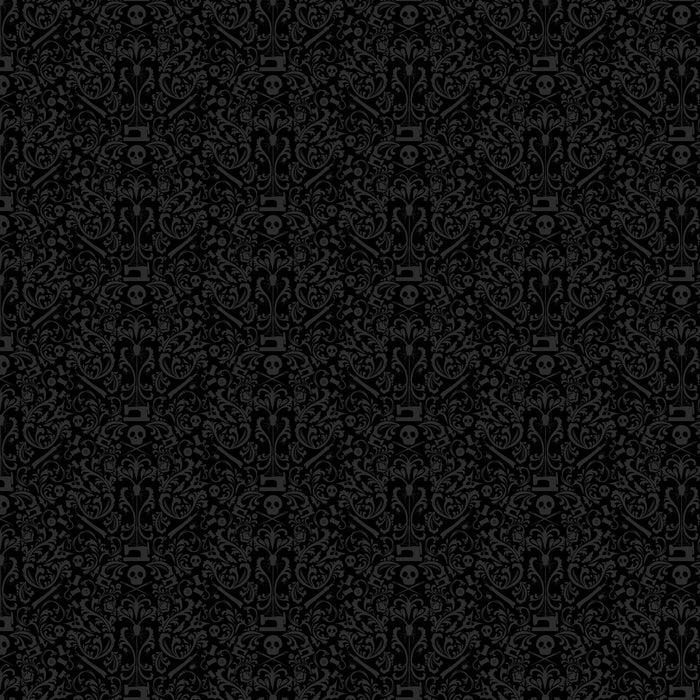 PRE - Order Mr. Bone Sews by Kimberlee Deers Moore - Damask 91080 - 99 Black - Half Yard - May 2025 - Modern Fabric Shoppe