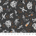 PRE - Order Mr. Bone Sews by Kimberlee Deers Moore - Mr. Bones 91074 - 95 Gray - Half Yard - May 2025 - Modern Fabric Shoppe