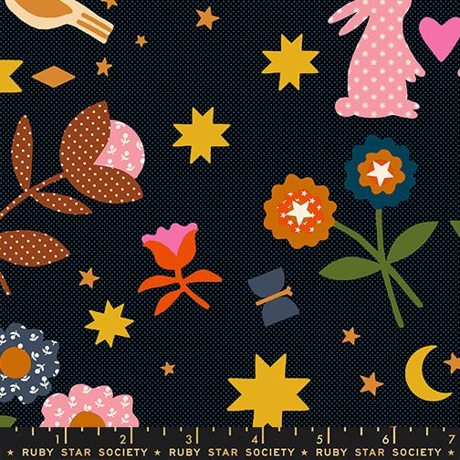 PRE - Order Mystic Fable by Alexia Marcella Abegg - RS 4144 16 Soft Black - Half Yard - March 2026 - Modern Fabric Shoppe