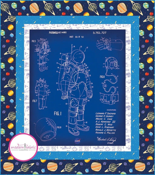 PRE-ORDER NASA Spacesuit Panel Quilt Boxed Kit from Riley Blake- December 2024 - Modern Fabric Shoppe