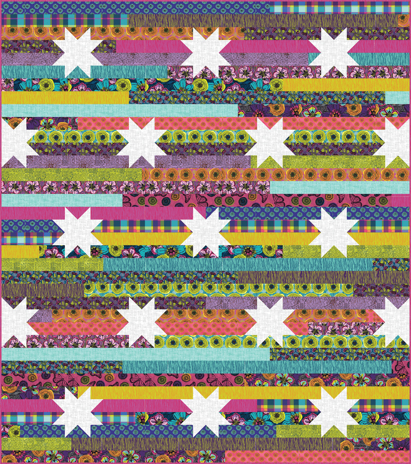 PRE - Order Natalie Barnes - Jelly Stars Quilt Kit featuring Winding Road - March 2026 - Modern Fabric Shoppe