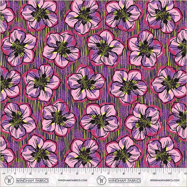 PRE - Order Natalie Barnes - Winding Road - Blossom 55008 - 3 Petal Pink - Half Yard - March 2026 - Modern Fabric Shoppe
