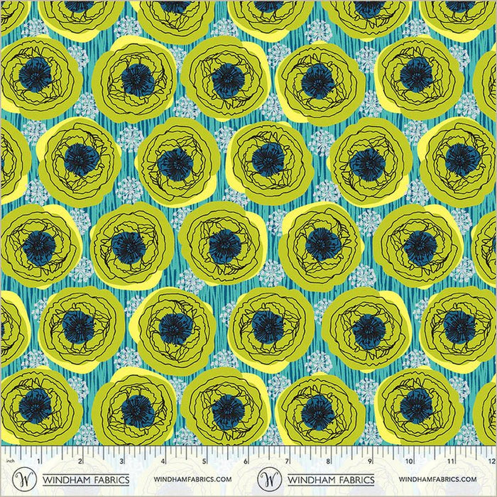 PRE - Order Natalie Barnes - Winding Road - Bouquet 55009 - 4 Grass Green - Half Yard - March 2026 - Modern Fabric Shoppe