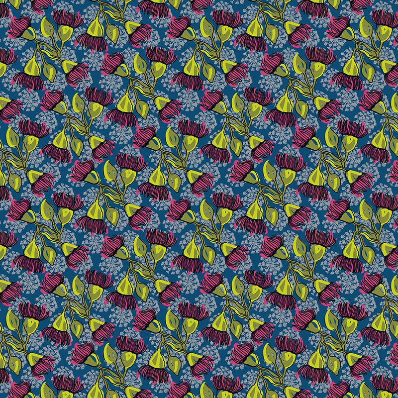 PRE - Order Natalie Barnes - Winding Road - Eucalyptus 55012 - 2 Teal - Half Yard - March 2026 - Modern Fabric Shoppe