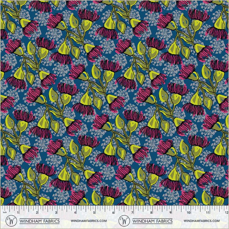 PRE - Order Natalie Barnes - Winding Road - Eucalyptus 55012 - 2 Teal - Half Yard - March 2026 - Modern Fabric Shoppe