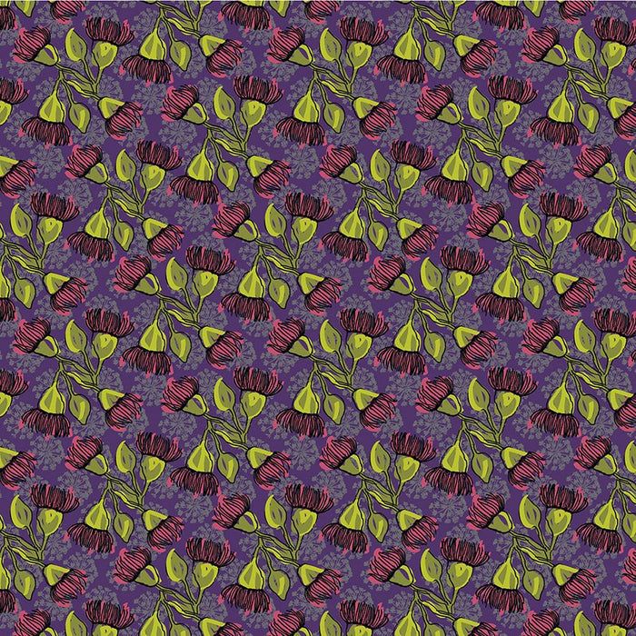 PRE - Order Natalie Barnes - Winding Road - Eucalyptus 55012 - 9 Grape - Half Yard - March 2026 - Modern Fabric Shoppe