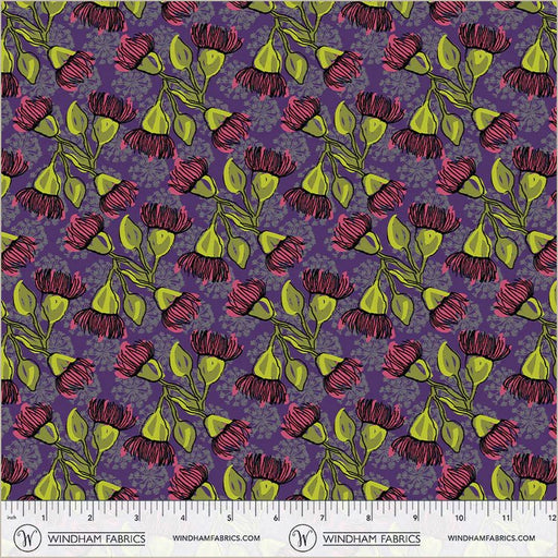 PRE - Order Natalie Barnes - Winding Road - Eucalyptus 55012 - 9 Grape - Half Yard - March 2026 - Modern Fabric Shoppe