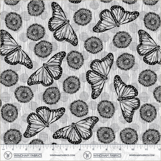PRE - Order Natalie Barnes - Winding Road - Flight 55010 - 7 Black/White - Half Yard - March 2026 - Modern Fabric Shoppe