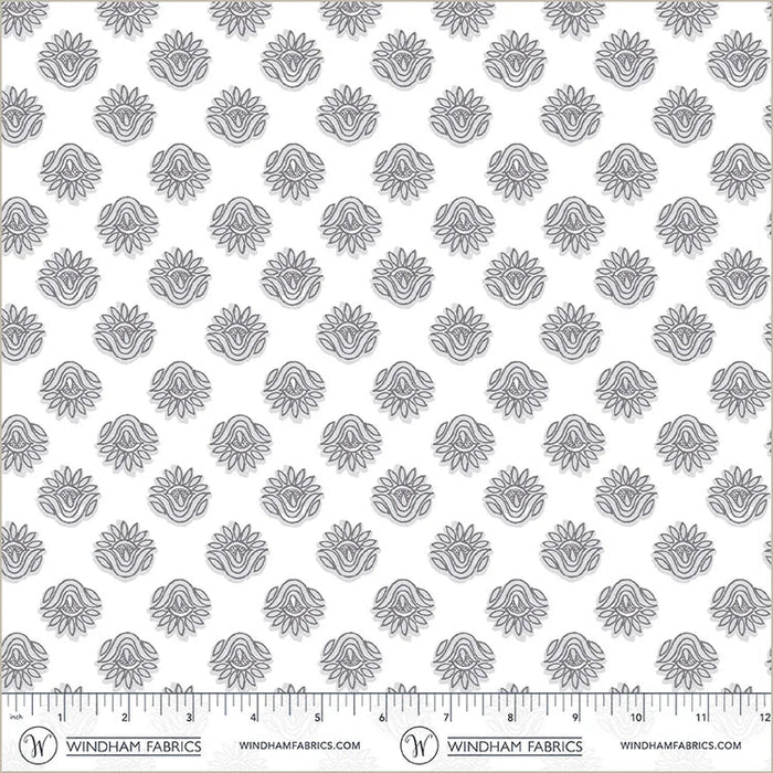 PRE - Order Natalie Barnes - Winding Road - Lotus 55015 - 11 White/Grey - Half Yard - March 2026 - Modern Fabric Shoppe