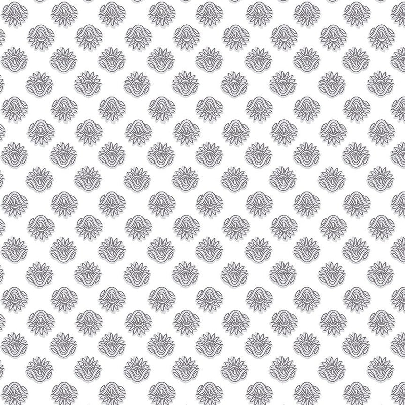 PRE - Order Natalie Barnes - Winding Road - Lotus 55015 - 11 White/Grey - Half Yard - March 2026 - Modern Fabric Shoppe