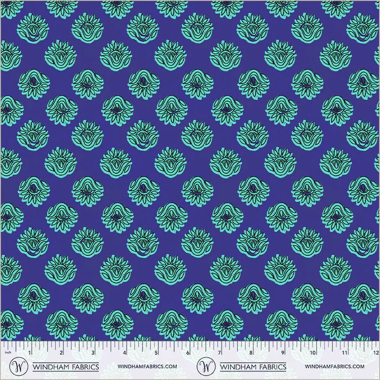 PRE - Order Natalie Barnes - Winding Road - Lotus 55015 - 12 Blue - Half Yard - March 2026 - Modern Fabric Shoppe