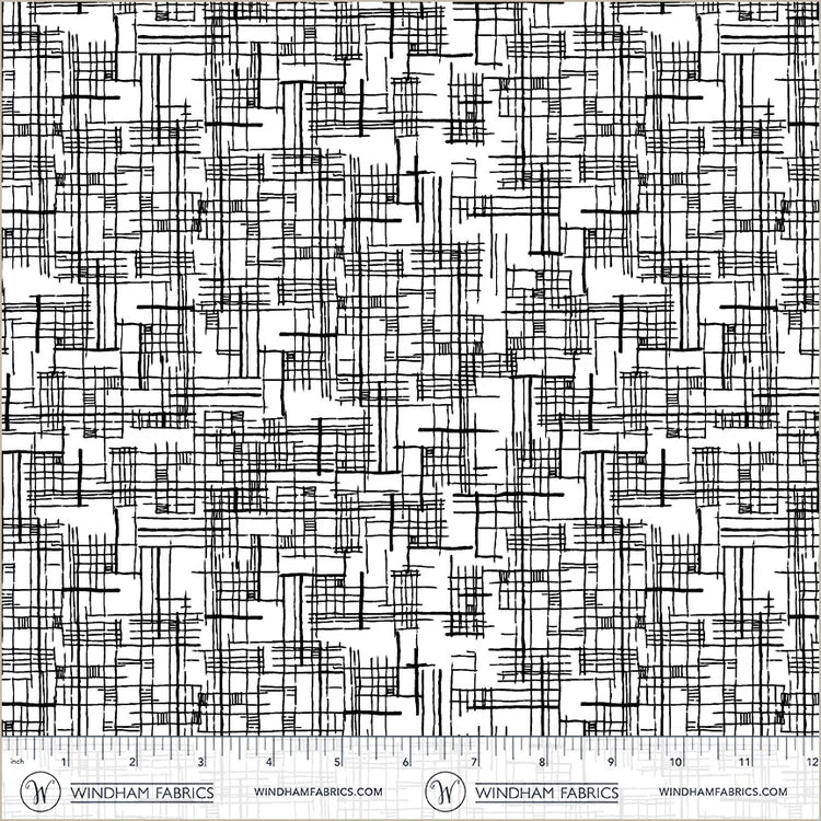 PRE - Order Natalie Barnes - Winding Road - Map 55014 - 7 White/Black - Half Yard - March 2026 - Modern Fabric Shoppe