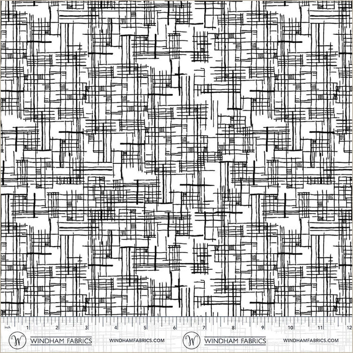 PRE - Order Natalie Barnes - Winding Road - Map 55014 - 7 White/Black - Half Yard - March 2026 - Modern Fabric Shoppe