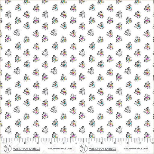 PRE - Order Natalie Barnes - Winding Road - Pinwheel 55016 - 11 White/Grey - Half Yard - March 2026 - Modern Fabric Shoppe