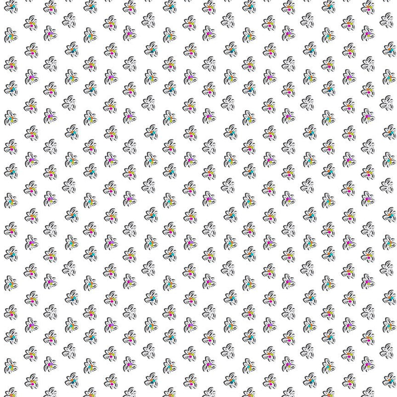 PRE - Order Natalie Barnes - Winding Road - Pinwheel 55016 - 11 White/Grey - Half Yard - March 2026 - Modern Fabric Shoppe