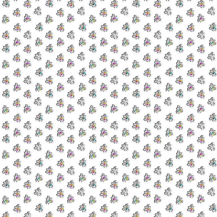 PRE - Order Natalie Barnes - Winding Road - Pinwheel 55016 - 11 White/Grey - Half Yard - March 2026 - Modern Fabric Shoppe