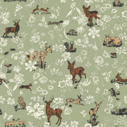 PRE - Order Nathalie Lete - Last Fall in Japan - Bambi and Flowers PWNL060.MINT - Half Yard - September 2026 - Modern Fabric Shoppe