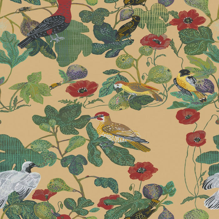 PRE - Order Nathalie Lete - Last Fall in Japan - Birds in the Fig Tree PWNL070.MULTI Half Yard - September 2026 - Modern Fabric Shoppe