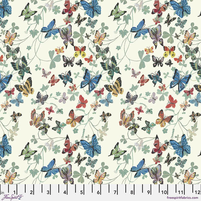 PRE - Order Nathalie Lete - Last Fall in Japan - Butterfly Face PWNL067.CREME Half Yard - September 2026 - Modern Fabric Shoppe