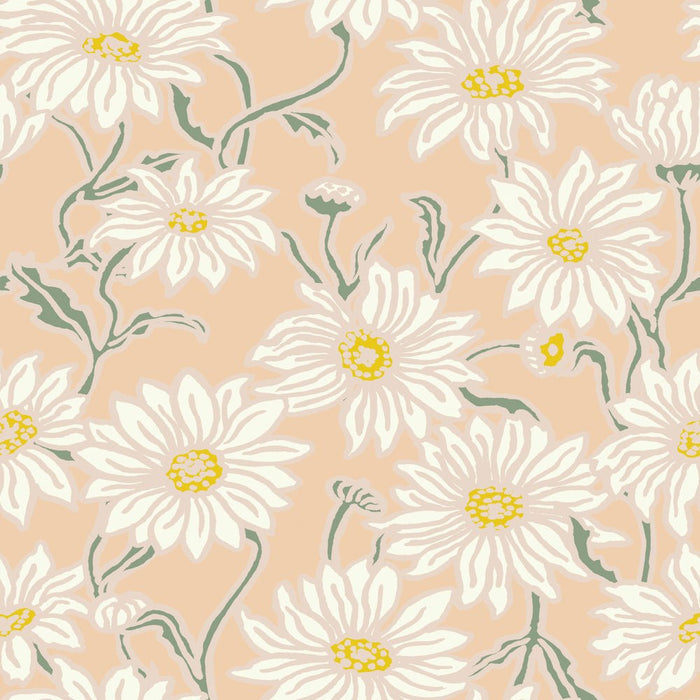 PRE - Order Nathalie Lete - Last Fall in Japan - Daisy PWNL066.CORAL Half Yard - September 2026 - Modern Fabric Shoppe