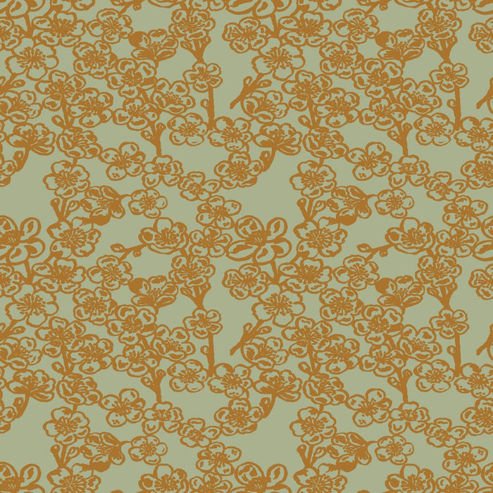 PRE - Order Nathalie Lete - Last Fall in Japan - Prunus PWNL068.MINT Half Yard - September 2026 - Modern Fabric Shoppe
