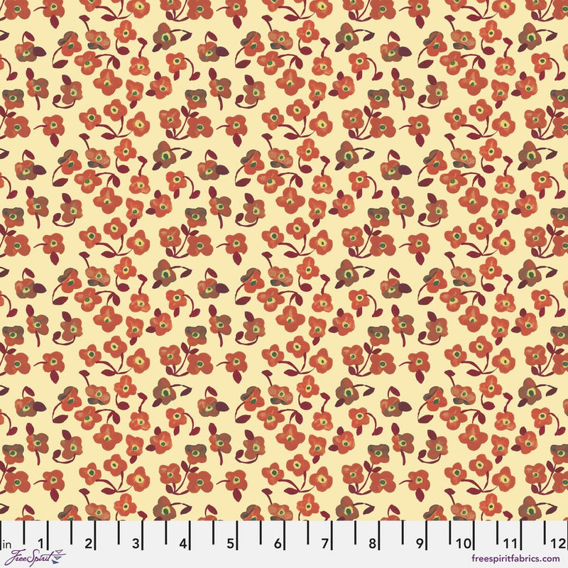 PRE - Order Nathalie Lete - Last Fall in Japan - Tiny Flowers PWNL071.ORANGE Half Yard - September 2026 - Modern Fabric Shoppe