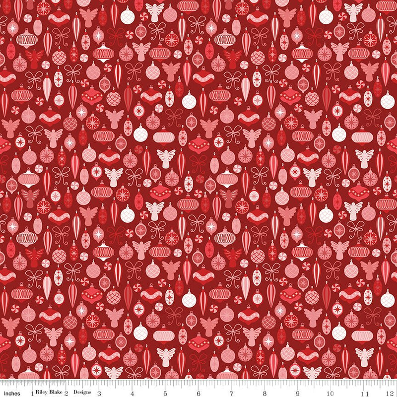 PRE - Order Nutcracker Tradition by Jennifer Long - Adorn The Tree CD17674 - BERRY - Half Yard May 2026 - Modern Fabric Shoppe