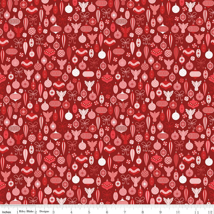 PRE - Order Nutcracker Tradition by Jennifer Long - Adorn The Tree CD17674 - BERRY - Half Yard May 2026 - Modern Fabric Shoppe