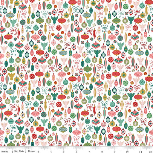 PRE - Order Nutcracker Tradition by Jennifer Long - Adorn The Tree CD17674 - SNOW - Half Yard May 2026 - Modern Fabric Shoppe