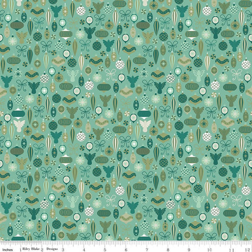 PRE - Order Nutcracker Tradition by Jennifer Long - Adorn The Tree CD17674 - SPEARMINT - Half Yard May 2026 - Modern Fabric Shoppe