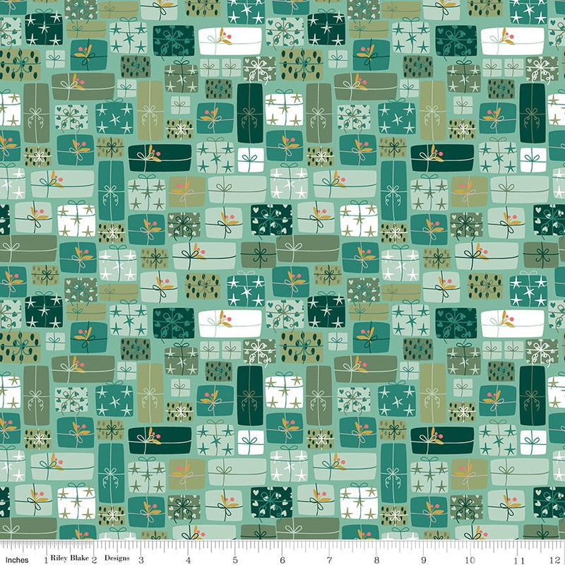 PRE - Order Nutcracker Tradition by Jennifer Long - Gifts Of Giving CD17675 - SPEARMINT - Half Yard May 2026 - Modern Fabric Shoppe