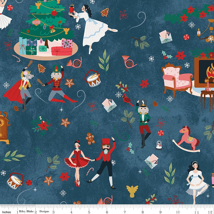 PRE - Order Nutcracker Tradition by Jennifer Long - Main CD17670 - MIDNIGHT - Half Yard May 2026 - Modern Fabric Shoppe