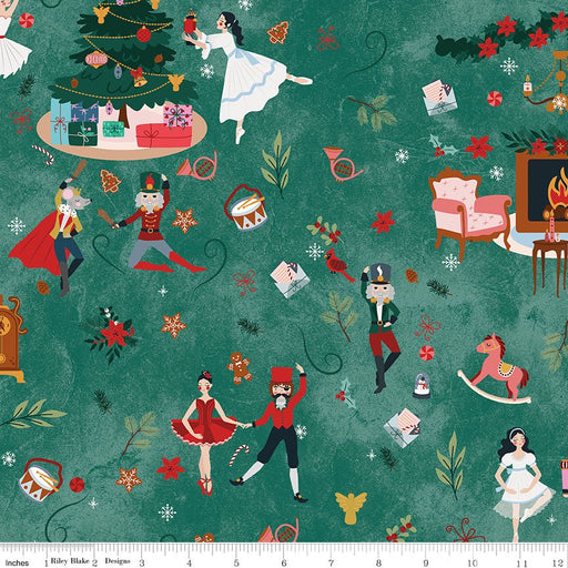 PRE - Order Nutcracker Tradition by Jennifer Long - Main CD17670 - PINE - Half Yard May 2026 - Modern Fabric Shoppe