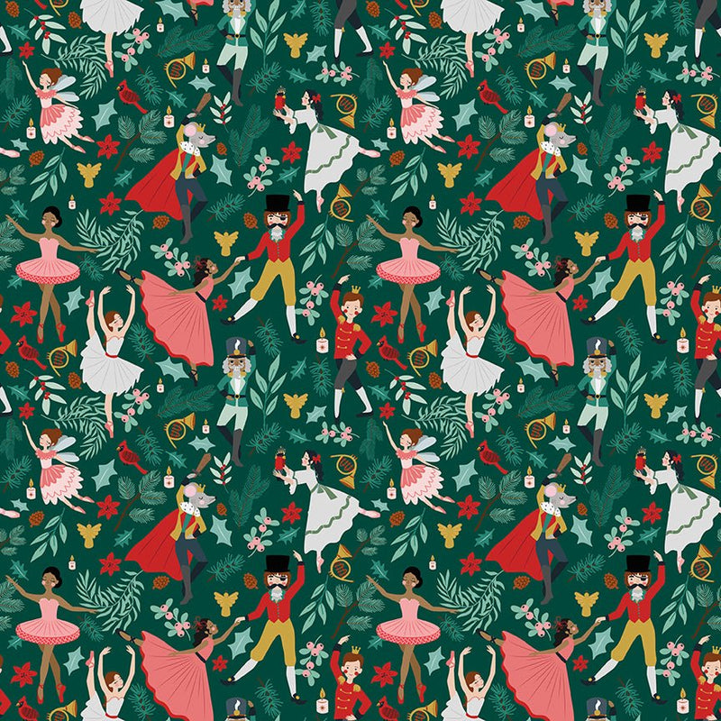 PRE - Order Nutcracker Tradition by Jennifer Long - Storybook CD17671 - PINE - Half Yard May 2026 - Modern Fabric Shoppe