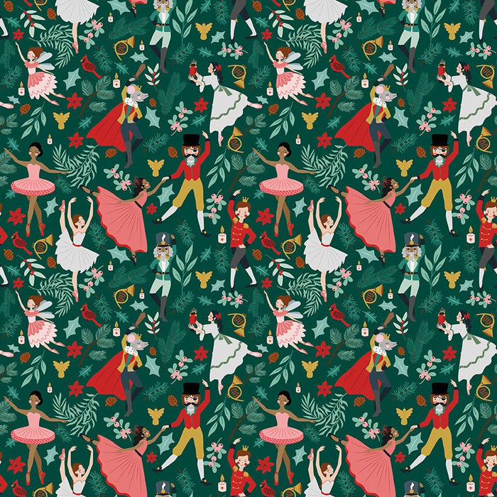 PRE - Order Nutcracker Tradition by Jennifer Long - Storybook CD17671 - PINE - Half Yard May 2026 - Modern Fabric Shoppe