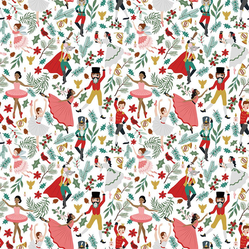 PRE - Order Nutcracker Tradition by Jennifer Long - Storybook CD17671 - SNOW - Half Yard May 2026 - Modern Fabric Shoppe