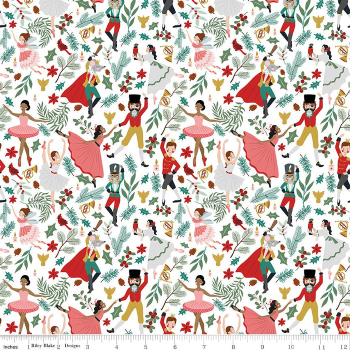 PRE - Order Nutcracker Tradition by Jennifer Long - Storybook CD17671 - SNOW - Half Yard May 2026 - Modern Fabric Shoppe