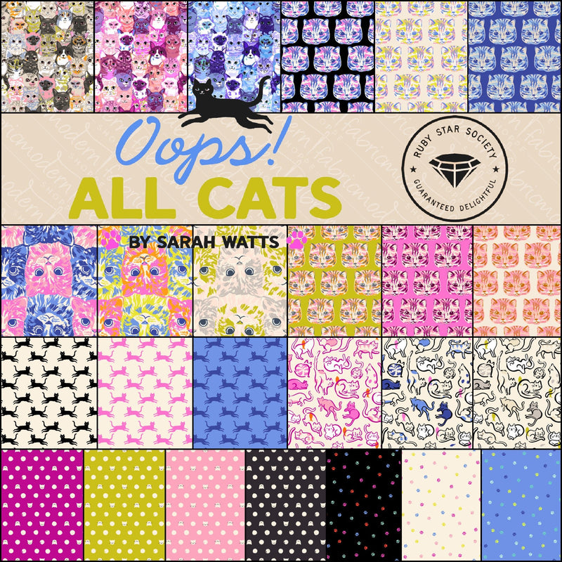 PRE-ORDER Oops All Cats by Sarah Watts- Fat Quarter Bundle- May 2027 - Modern Fabric Shoppe
