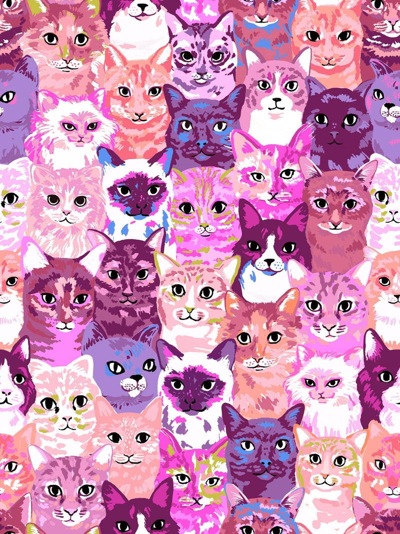 PRE-ORDER Oops All Cats by Sarah Watts- RS 2146 12 - Pink- Half Yard- May 2027 - Modern Fabric Shoppe
