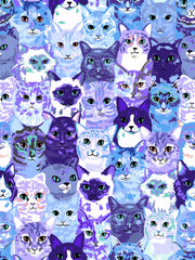 PRE-ORDER Oops All Cats by Sarah Watts- RS 2146 13 - Blue- Half Yard- May 2027 - Modern Fabric Shoppe